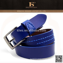 Custom genuine highest quality leather blue light leather belt